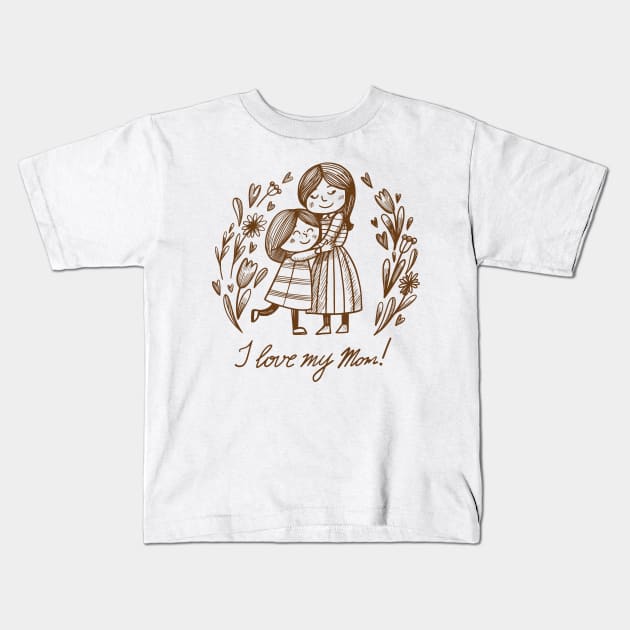 i love my mom Kids T-Shirt by mkstore2020